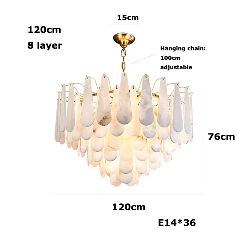 Artfan 2025 Chandelier LED Dimmable Marble Collection for Dining Room & Foyer