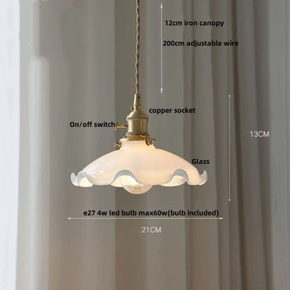 Artfan Amber Flower Glass LED Pendant Lights for Home Decor