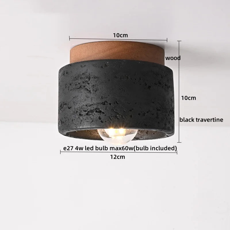 Artfan Acryl Travertine LED Ceiling Lights - Modern Natural Stone Ceiling Lamp
