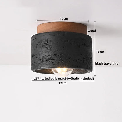 Artfan Acryl Travertine LED Ceiling Lights - Modern Natural Stone Ceiling Lamp