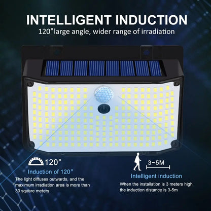 Artfan 208 LED Solar Outdoor Motion Sensor Lights 3 Mode Wireless Waterproof Security