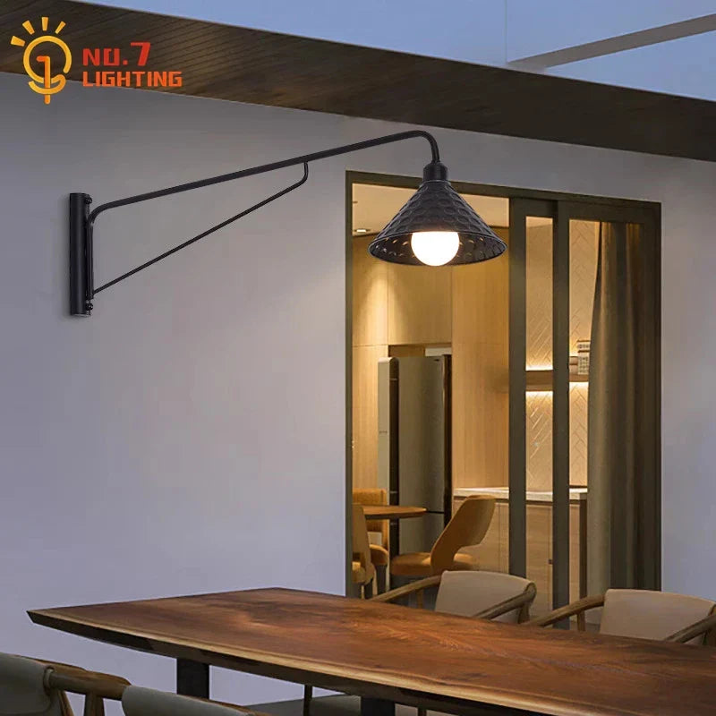 Artfan lighting Black LED Swing Arm Wall Lamp for Outdoor Decor in Bedroom, Balcony & Aisle