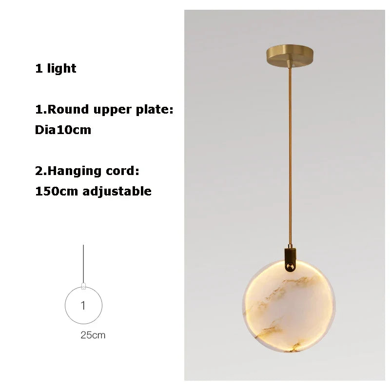 Artfan 2025 Art Deco Marble Golden Lustre LED Chandelier Lighting