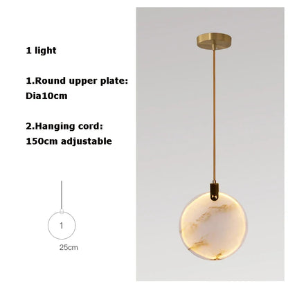 Artfan 2025 Art Deco Marble Golden Lustre LED Chandelier Lighting