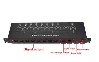 Artfan 8-Way DMX512 Signal Amplifier for Stage Lighting