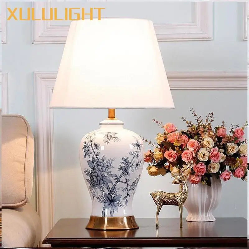 Artfan lighting Blue and White Porcelain Table Lamp for Home Decor – Classic Retro Style