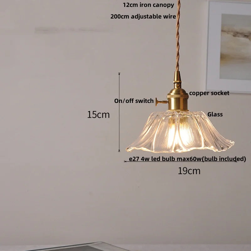 Artfan Amber Flower Glass LED Pendant Lights for Home Decor