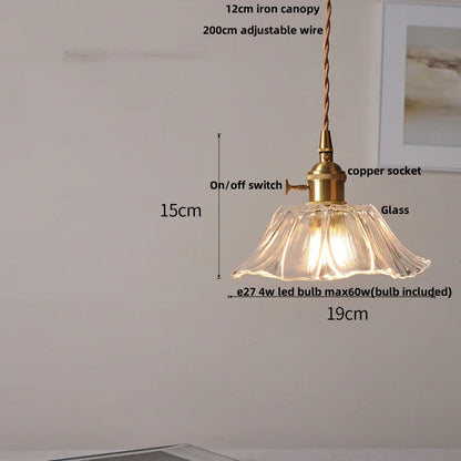 Artfan Amber Flower Glass LED Pendant Lights for Home Decor