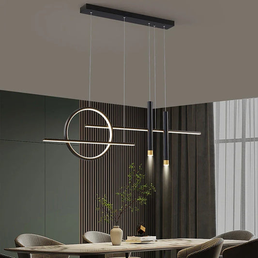 Artfan lighting Black LED Chandelier Pendant Light for Home Dining Kitchen Bar.
