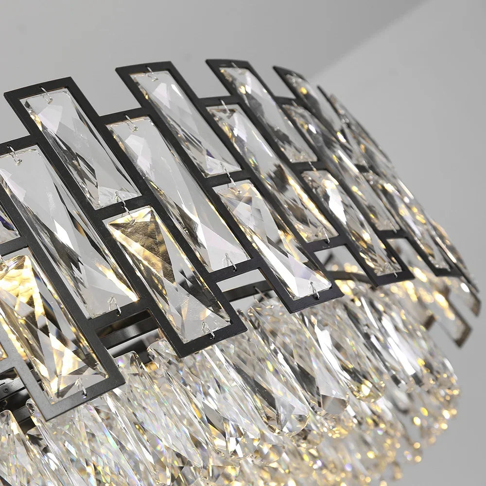 Artfan lighting Black Crystal LED Chandelier for Living Room, Dining Room, Kitchen, Bedroom