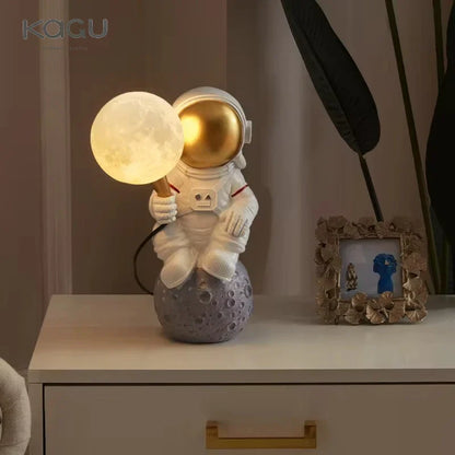 Artfan Astronaut Moon Planet Table Lamp Night Light Bedroom Decor Spaceman Theme