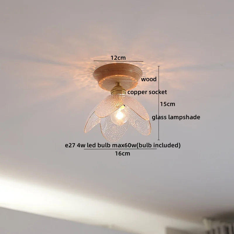 Artfan Amber Glass LED Ceiling Lights Modern Decoration for Home Porch Restaurant