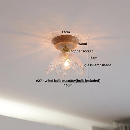 Artfan Amber Glass LED Ceiling Lights Modern Decoration for Home Porch Restaurant