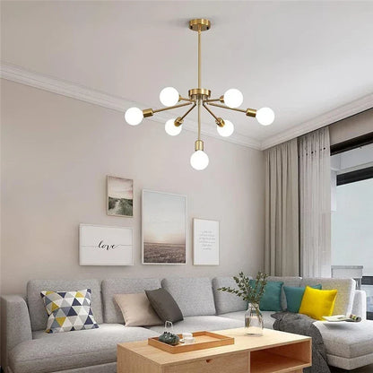 Artfan 8-Head Nordic Ceiling Chandelier in Black White Gold for Modern Home Decor