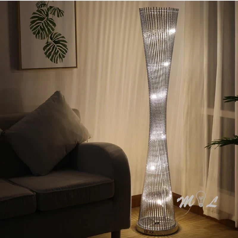 Artfan Aluminum Tower Floor Lamp for Living Room, Modern LED Standing Light Stand