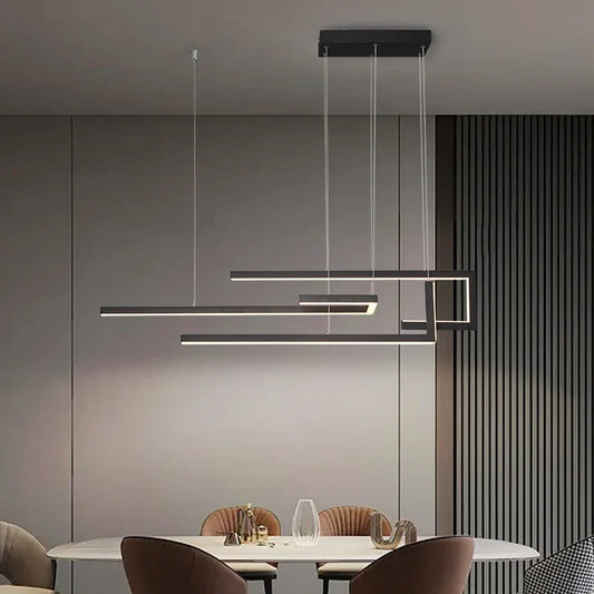 Artfan lighting Black LED Ceiling Pendant Light - Dimmable Modern Chandelier for Home Decor