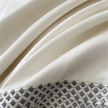 Artfan 1000TC Egyptian Cotton Embroidered Bedding Set, Queen King Size Duvet Cover Set