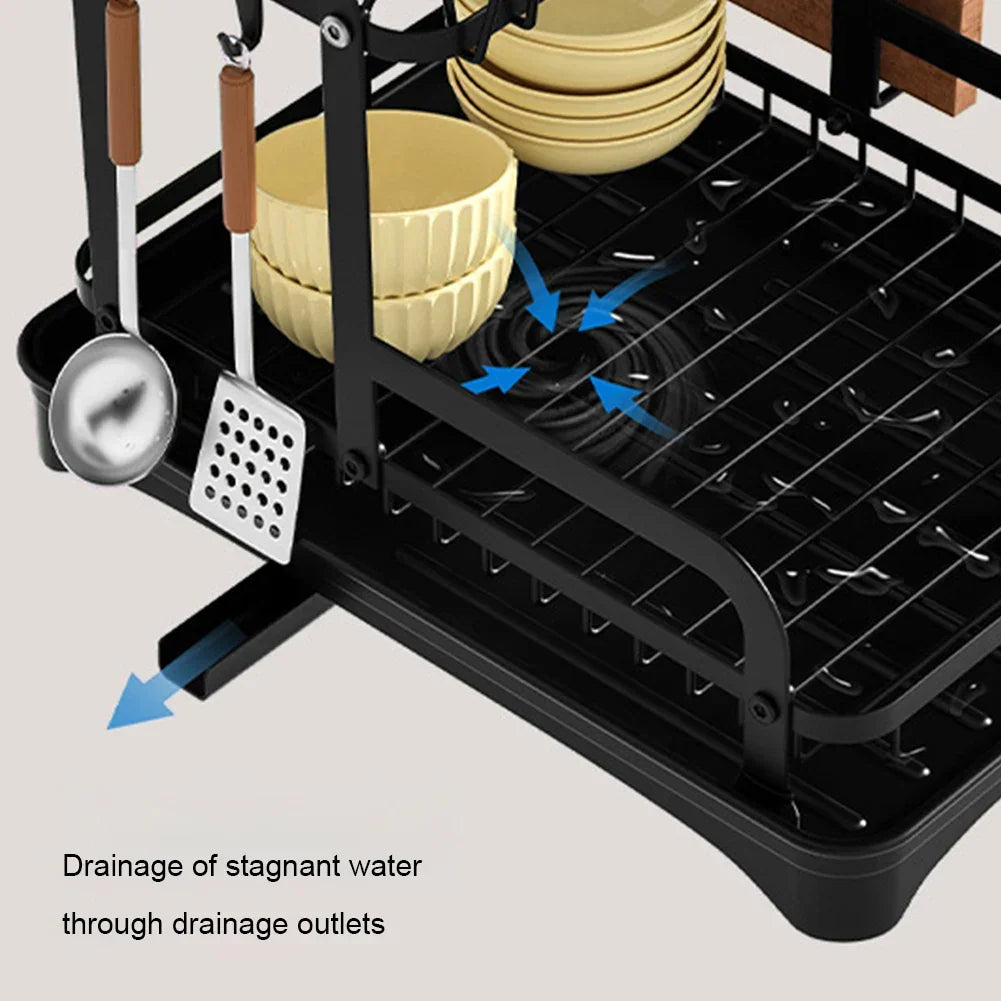 Artfan 2 Tier Dish Drainer Storage Rack for Kitchen Countertop Organization