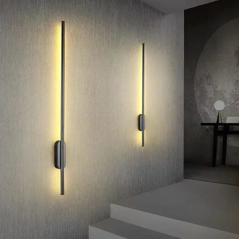 Artfan lighting Black LED Wall Lights - Modern Straight Line for Bedroom, Living Room, Kitchen Décor