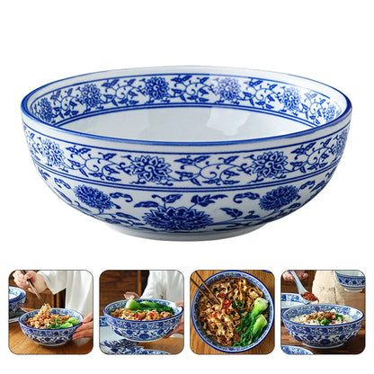 Artfan lighting Blue and White Ceramic Soup Bowl - Perfect for Noodles and Soups