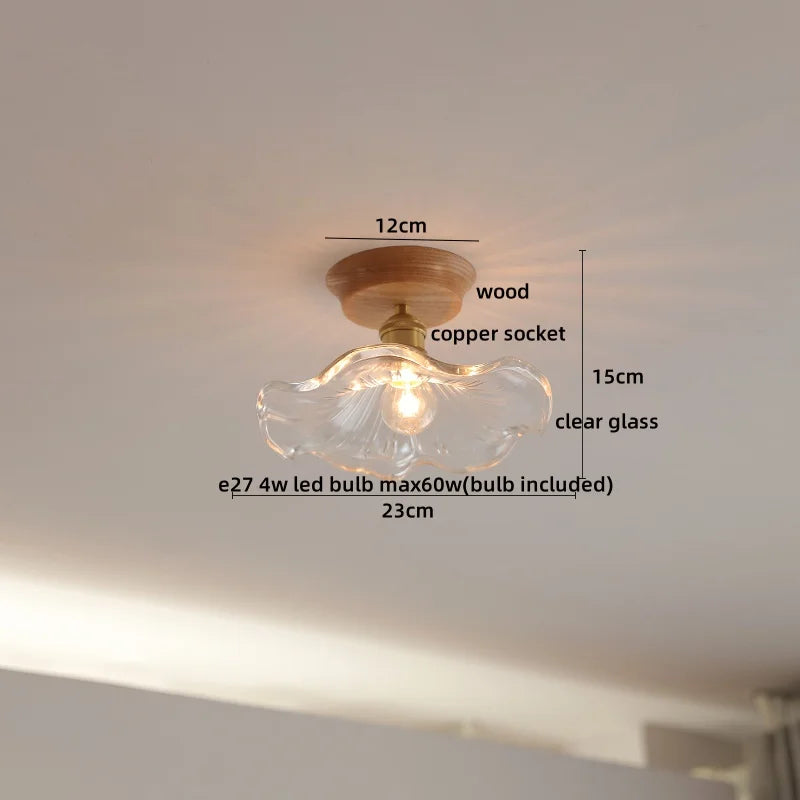 Artfan Amber Glass LED Ceiling Lights Modern Decoration for Home Porch Restaurant