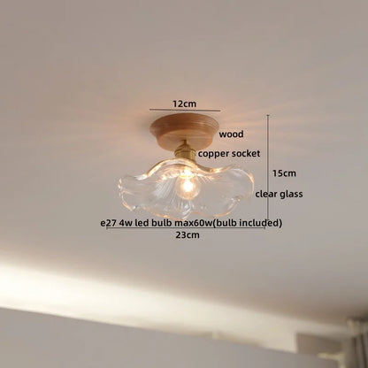 Artfan Amber Glass LED Ceiling Lights Modern Decoration for Home Porch Restaurant