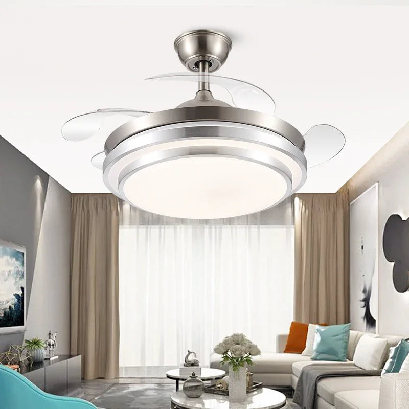 Artfan 42" Retractable LED Ceiling Fan, Remote Control, Modern Design