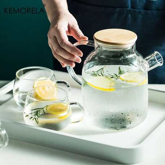 Artfan 1.8L Transparent Borosilicate Glass Teapot | Heat-Resistant Flower Tea Set