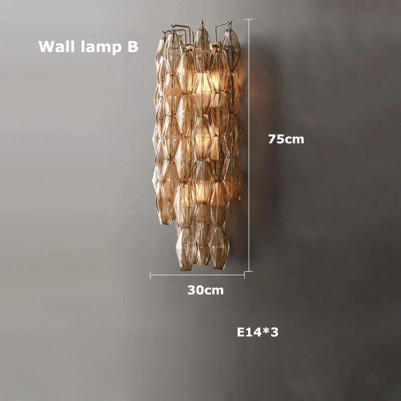 Artfan Art Deco Glass Shade Brass LED Chandelier - Luxury Black Dining Room Ceiling Light