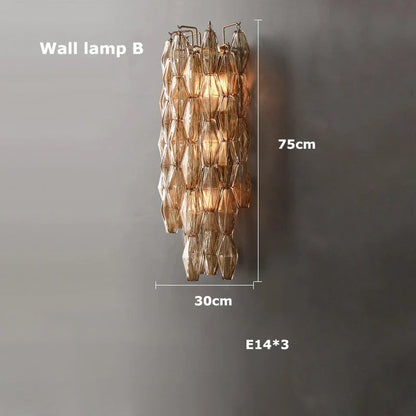 Artfan Art Deco Glass Shade Brass LED Chandelier - Luxury Black Dining Room Ceiling Light