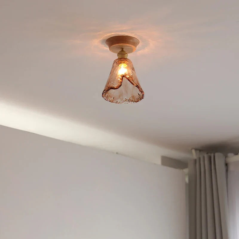Artfan Amber Glass LED Ceiling Lights Modern Decoration for Home Porch Restaurant