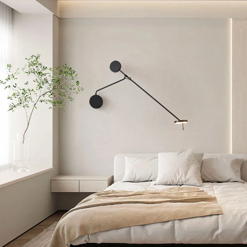 Artfan lighting Black LED Wall Reading Light for Bed Bedroom Living Room Office
