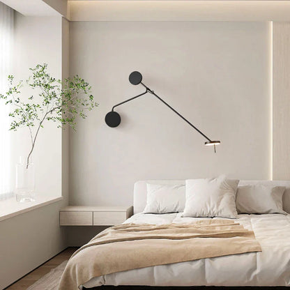 Artfan lighting Black LED Wall Reading Light for Bed Bedroom Living Room Office