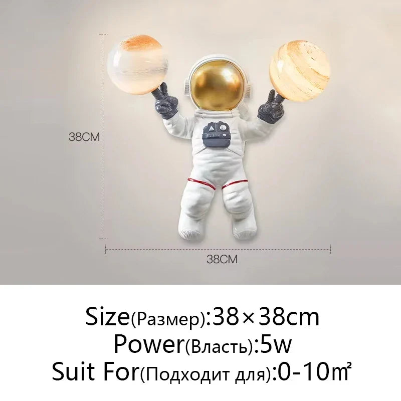 Artfan Astronaut Moon Planet Table Lamp Night Light Bedroom Decor Spaceman Theme