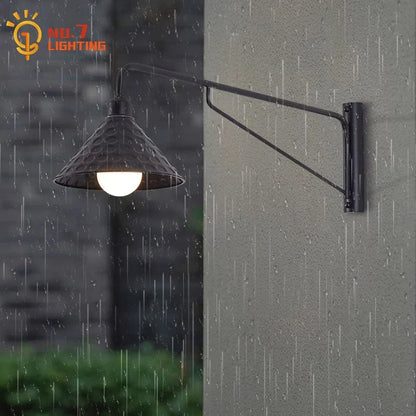 Artfan lighting Black LED Swing Arm Wall Lamp for Outdoor Decor in Bedroom, Balcony & Aisle