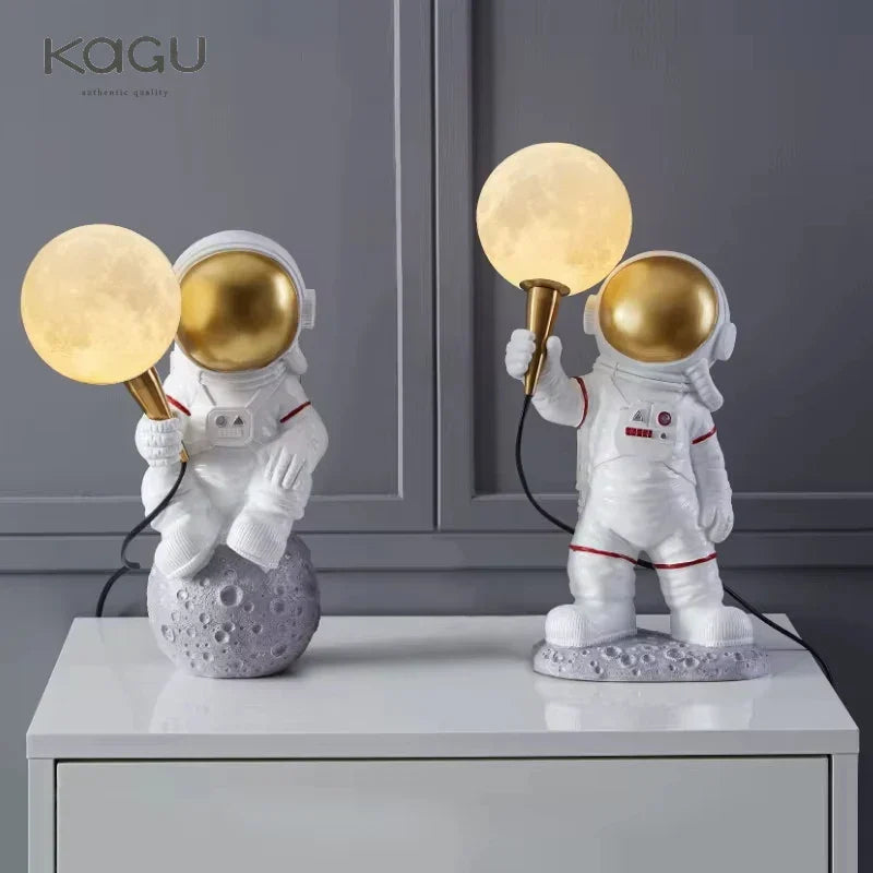 Artfan Astronaut Moon Planet Table Lamp Night Light Bedroom Decor Spaceman Theme