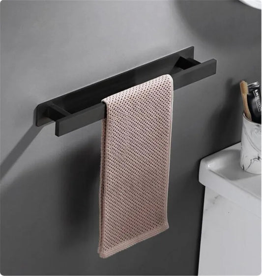 Artfan lighting Black Steel Towel Hanger - Square Bathroom Towel Rack