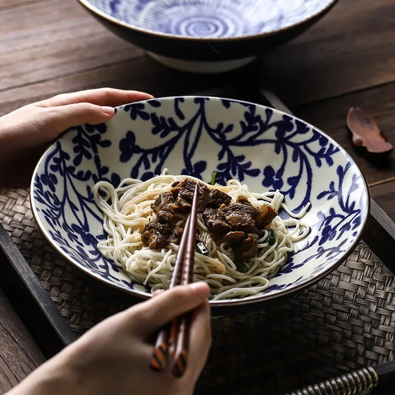 Artfan 9.5" Ceramic Japanese Ramen Bowl Large Soup Salad Rice Microwave Dinnerware