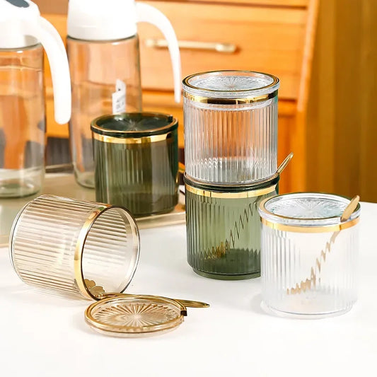 Artfan Acrylic Seasoning Jar Set with Tray - Kitchen Storage Organizer