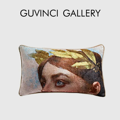 Artfan Angel Eyes Lumbar Pillow Cover - Greek Art Inspired Luxury Home Decor