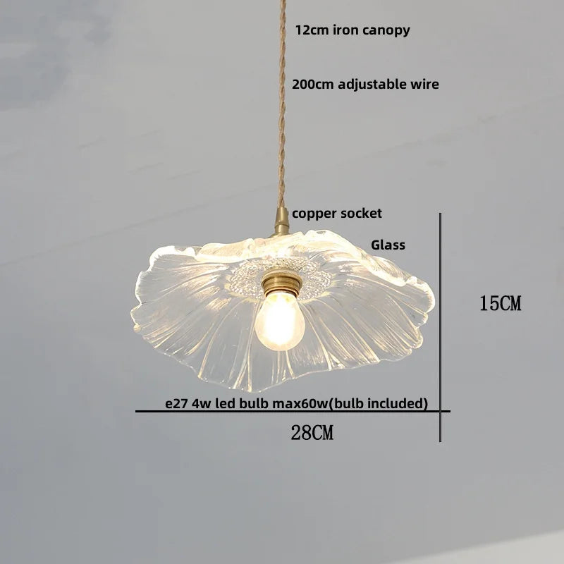 Artfan Amber Flower Glass LED Pendant Lights for Home Decor