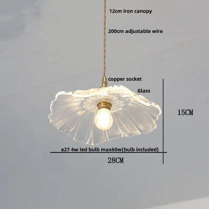 Artfan Amber Flower Glass LED Pendant Lights for Home Decor