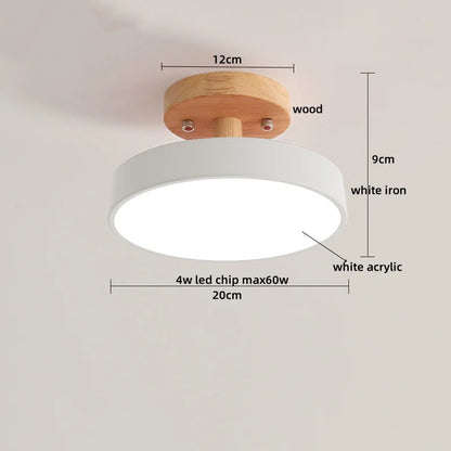 Artfan Acrylic Wood LED Ceiling Light – Nordic Indoor Lighting Fixture
