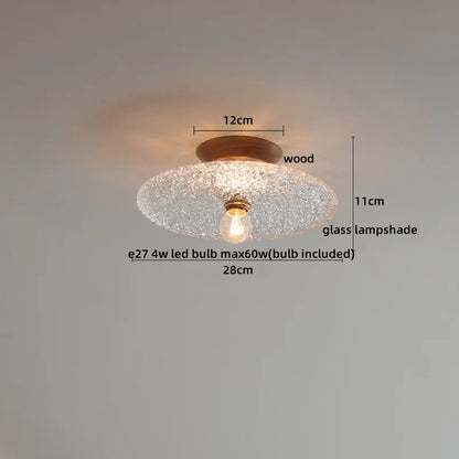 Artfan Amber Glass LED Ceiling Lights Modern Decoration for Home Porch Restaurant