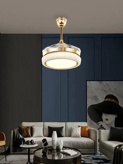 Artfan 42" Invisible Ceiling Fan Light Remote Control LED Retractable Blades.