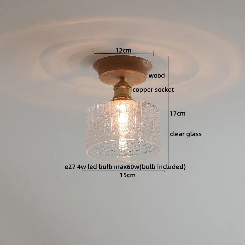 Artfan Amber Glass LED Ceiling Lights Modern Decoration for Home Porch Restaurant