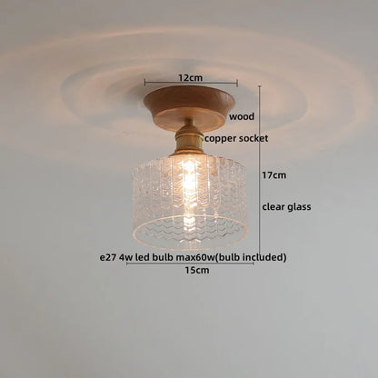Artfan Amber Glass LED Ceiling Lights Modern Decoration for Home Porch Restaurant