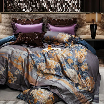Artfan 1500TC Egyptian Cotton Jacquard Bedding Set for Queen King Size Linens