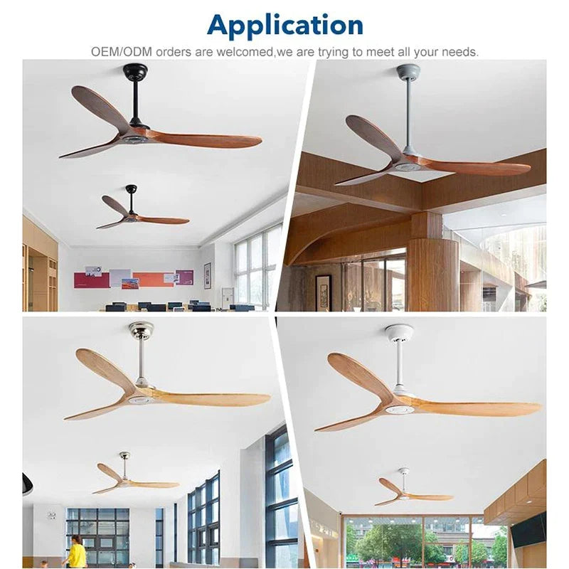 Artfan 70" Wood DC Ceiling Fan w/ Remote Control - Industrial Style Large Size Fan