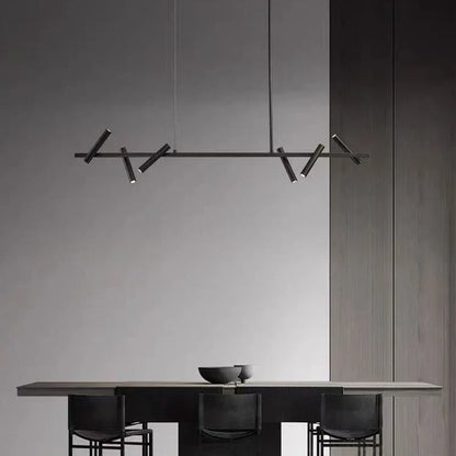 Artfan lighting Black LED Spot Chandelier: Modern Minimalist Rotatable Hanging Lamp for Home Decor